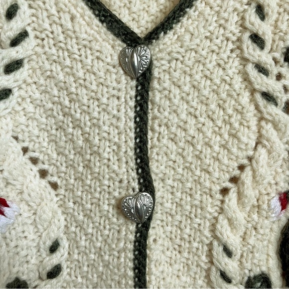 Vintage Obermeyer Wool Embroidered Cardigan Sweater - Picture 4 of 11